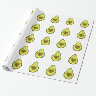 Scribbled Avocado Love Wrapping Paper