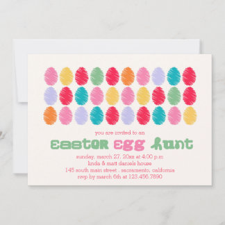 Scribbled Easter Eggs Party Invitations