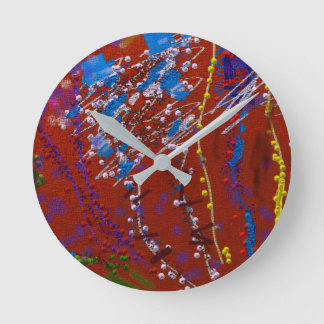 Scribbled Flowers Graffiti  Round Clock