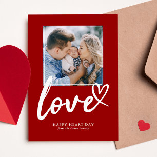 Scribbled Hearts Valentines Day Photo Holiday Card