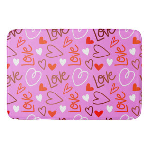 Scribbled Love Bath Mat