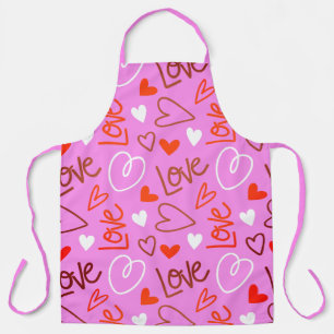 Scribbled Love Hearts Apron