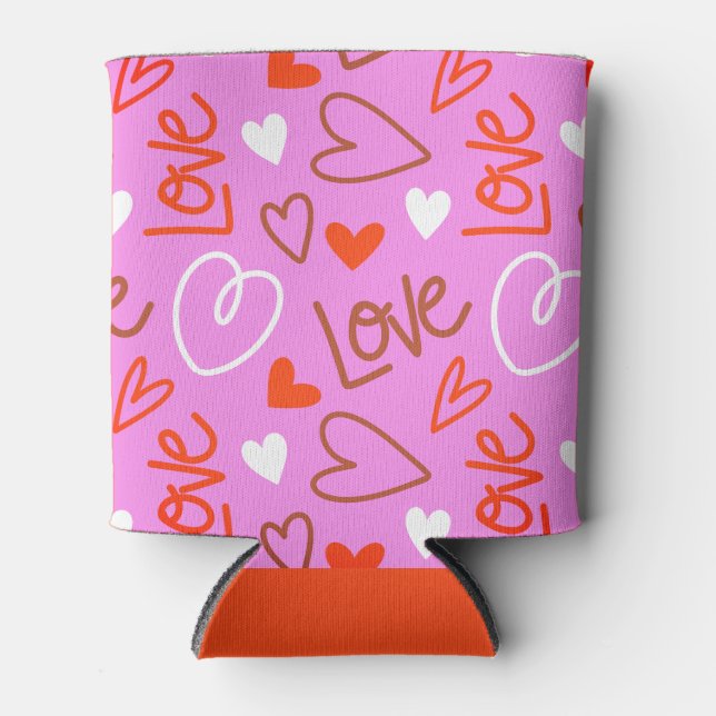  Scribbled Love Hearts Beverage Cooler (Front)