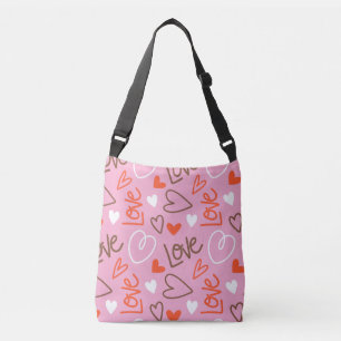 Scribbled Love Hearts Crossbody Bag