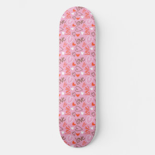 Scribbled Love Hearts Skateboard