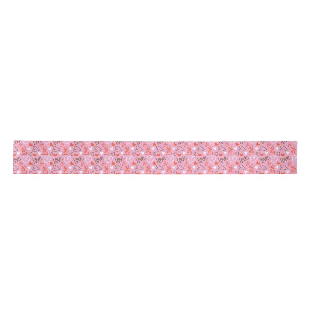  Scribbled Love Ribbon Satin Ribbon (Front)
