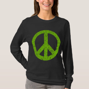 Scribbled Peace Symbol - Martian Green T-Shirt