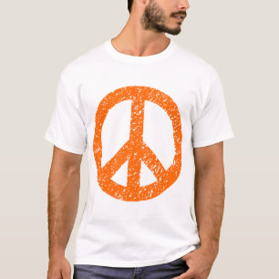 Scribbled Peace Symbol - Orange T-Shirt