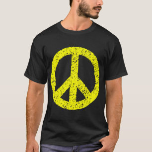 Scribbled Peace Symbol - Yellow T-Shirt