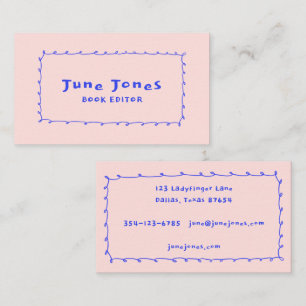 Scribbled Pencil Loops Doodle Handmade Whimsical  Business Card