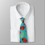 Scribbled Teal & Red Ladybug Pattern Tie<br><div class="desc">Scribbled Teal & Red Ladybug Pattern,  a nice and fun design made for anyone looking for something unique and special :)</div>