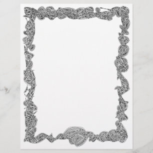 Scribbleprint Border Letterhead - Black