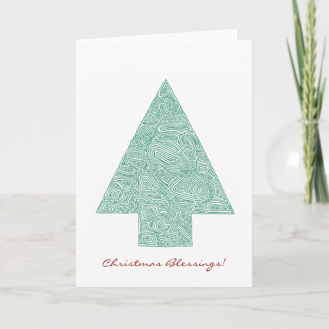 Scribbleprint Christmas Tree Holiday Card (Front)