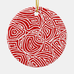 Scribbleprint Circle Ceramic Tree Decoration
