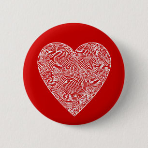 Scribbleprint Heart 6 Cm Round Badge