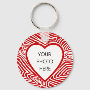 Scribbleprint Heart Border Keychain Template