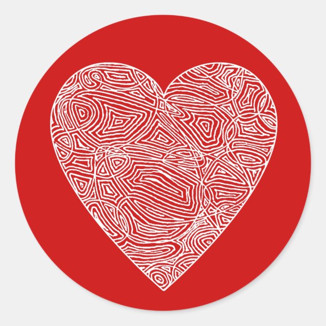 Scribbleprint Heart Sticker (Front)