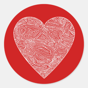 Scribbleprint Heart Sticker