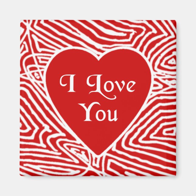 Scribbleprint I Love You Heart Magnet (Front)