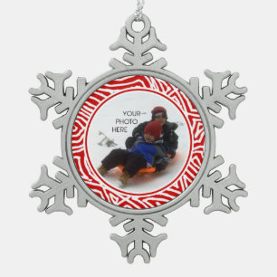 Scribbleprint Snowflake Pewter Christmas Ornament