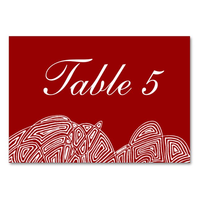 Scribbleprint Waves Table Number (Front)