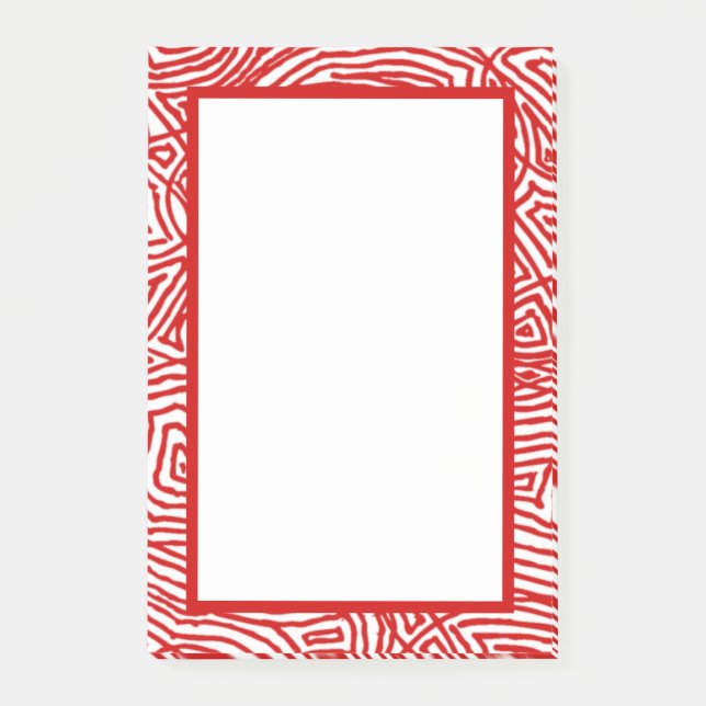 Scribbleprints Border Red Post-it Notes (Front)