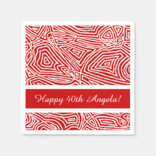 Scribbleprints Red Napkin