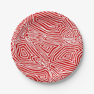 Scribbleprints Red Paper Plate