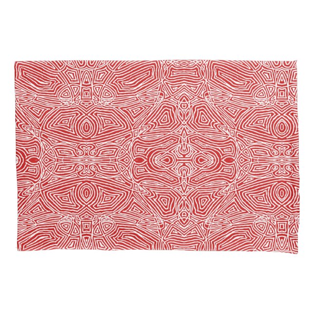 Scribbleprints Red Pillowcase (Front-Left)