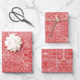 Scribbleprints Red Wrapping Paper Sheet