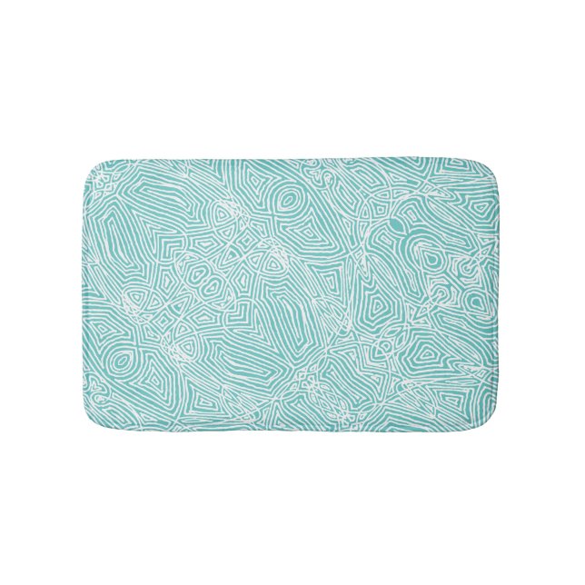 Scribbleprints Teal Bath Mat (Front)