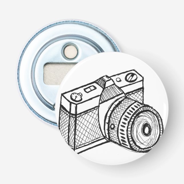 Scribbles Camera Bottle Opener (Front)