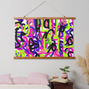 Scribbles in Colors  Hanging Tapestry