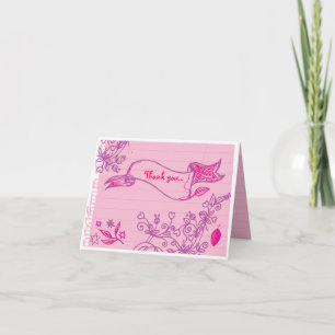 SCRIBBLES on NOTEPAPER Folded Thank You Card