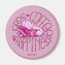 Scribbles: Words. Coffee. Happiness. (pink)