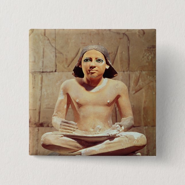 Scribe seated cross-legged 15 cm square badge (Front)
