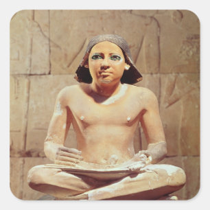 Scribe seated cross-legged square sticker
