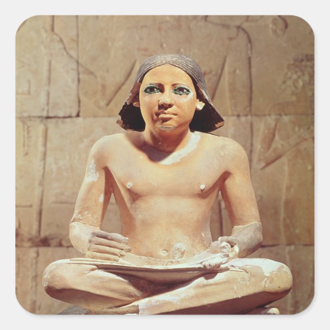 Scribe seated cross-legged square sticker (Front)