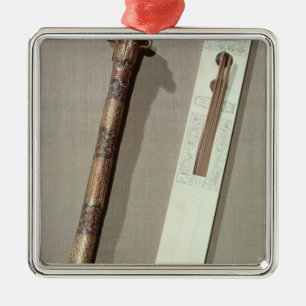 Scribe's palette and a case for writing reeds metal ornament