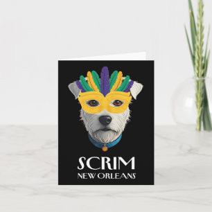 Scrim The Runaway Dog New Orleans Funny Mardi Gras Card