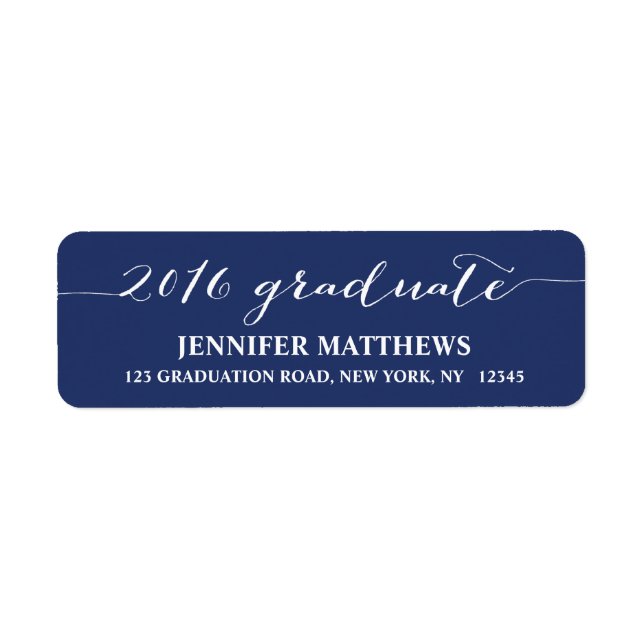Script 2016 | Graduation Return Address Label (Front)