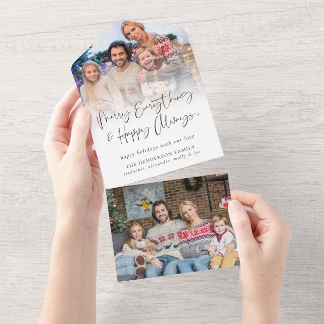 Script 2 photo Recipient Address Christmas card  (Tearaway)