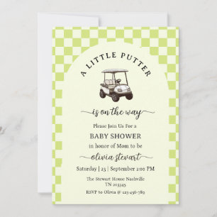 Script a lit putter golf Baby Shower Invitation