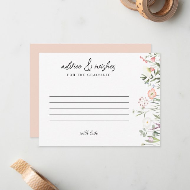Script Advice & Wishes Graduate Wildflower  Card (Front/Back In Situ)