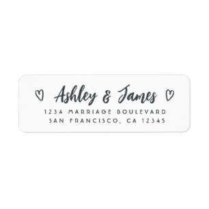 Script Ampersand Couple Return Address Label