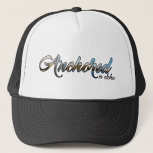Script Anchored Diamond Head Design Trucker Hat