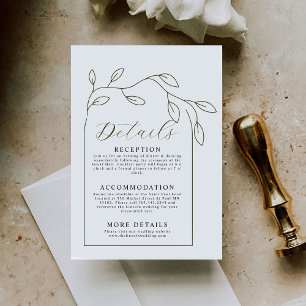 Script Arch Minimal Wedding Details Enclosure Card