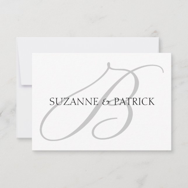 Script B Monogram Notecard (Silver / Black) (Front)