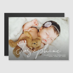 Script Baby Name & Photo Birth Announcement