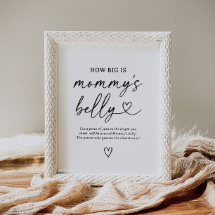 Script Baby Shower How Big Is Mummy's Belly Sign
